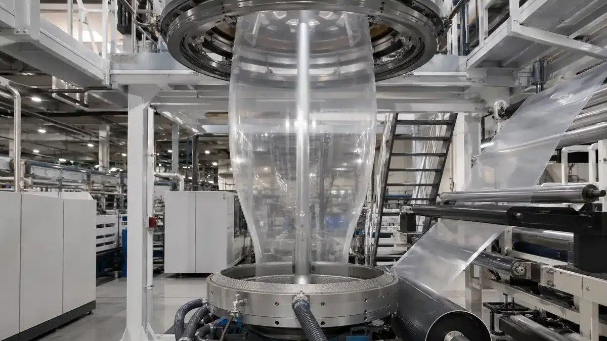 Generic transparent film bubble on a blown film extrusion line