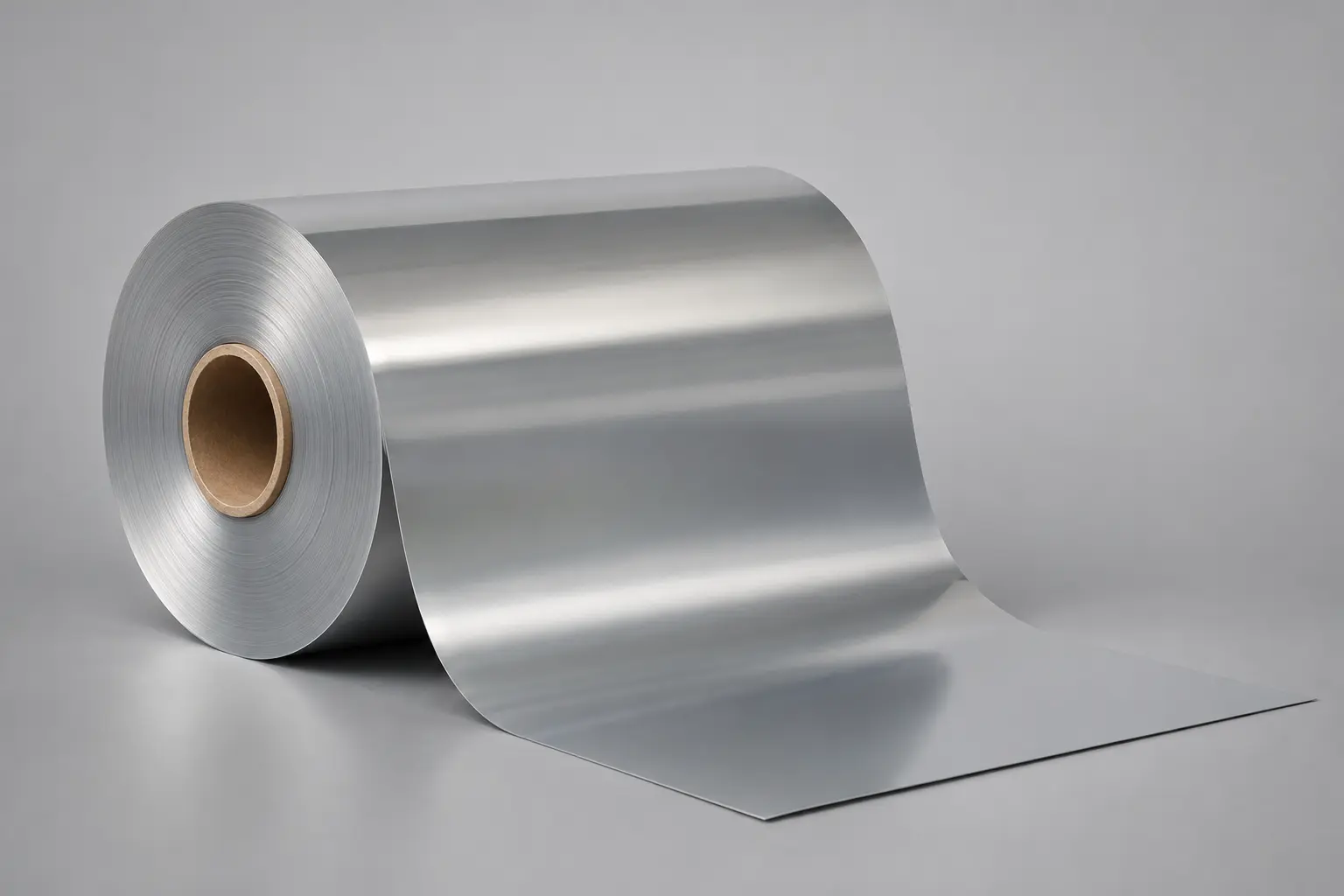 Concept illustration of a generic roll of reflective PET metallized film.