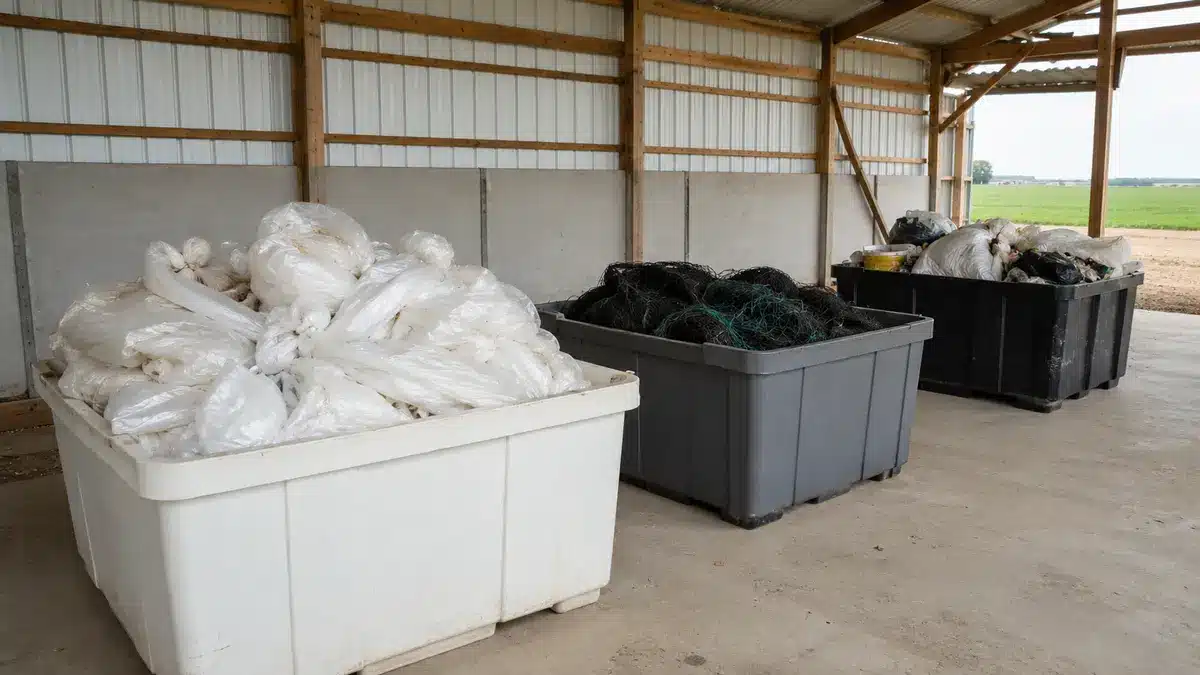 Clean used silage film kept separate from net wrap and farm waste